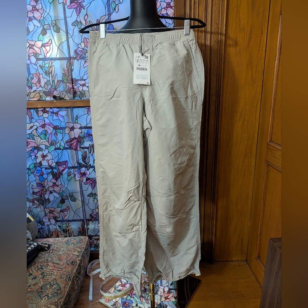 NWT Pale Gray Cargo Pants by Zara